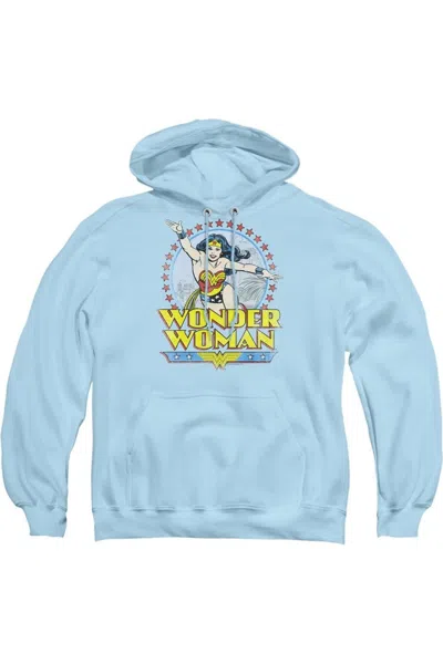 Gildan Dc Comics Wonder Woman Star Of Paradise Island Adult Pull Over Hoodie / Hooded Sweatshirt In Blue
