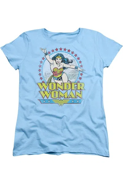 Gildan Dc Comics Wonder Woman Star Of Paradise Island Short Sleeve Women´s Tee / T-shirt In Blue