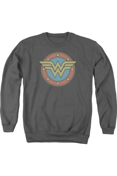 Gildan Dc Comics Wonder Woman Vintage Emblem Adult Crewneck Sweatshirt In Pink
