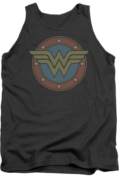 Gildan Dc Comics Wonder Woman Vintage Emblem Adult Tank Top In Pink