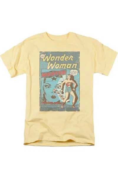 Gildan Dc Comics Wonder Woman Wanted Short Sleeve Adult Tee / T-shirt In Yellow