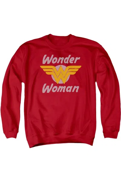Gildan Dc Comics Wonder Woman Wings Adult Crewneck Sweatshirt In Red