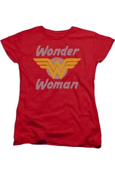 Gildan Dc Comics Wonder Woman Wings Short Sleeve Womens Tee / T-shirt In Red