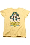 Gildan Dc Comics Wonder Woman Wonder At Large Short Sleeve Women´s Tee / T-shirt In Yellow