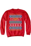 Gildan Dc Comics Wonder Woman Wonder Woman Christmas Sweater Adult Crewneck Sweatshirt In Red
