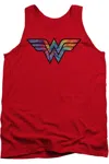 Gildan Dc Comics Wonder Woman Wonder Woman Tie Dye Logo Adult Tank Top In Red