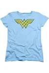 Gildan Dc Comics Wonder Woman Ww Logo Distressed Short Sleeve Women´s Tee / T-shirt In Blue