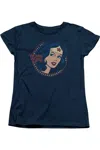 Gildan Dc Comics Wonder Woman75 Starburst Portrait Short Sleeve Womens Tee / T-shirt In Blue