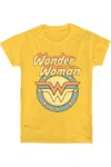 Gildan Dco Faded Wonder Woman Short Sleeve Womens Tee / T-shirt In Yellow