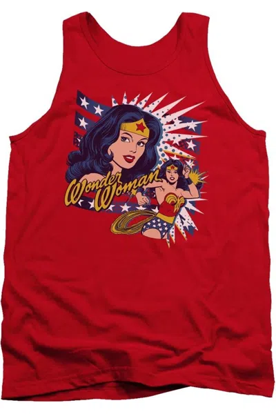 Gildan Dco Pop Art Wonder Woman Adult Tank Top In Red