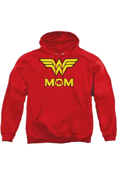 Gildan Dco Wonder Woman Mom Adult Pull Over Hoodie / Hooded Sweatshirt In Red