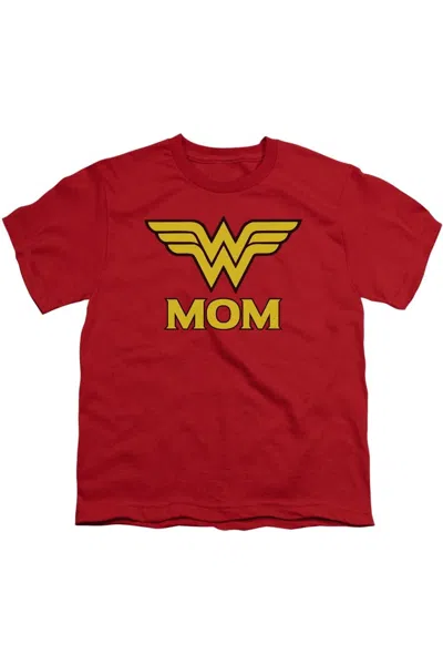 Gildan Kids' Dco Wonder Woman Mom Short Sleeve Youth Tee / T-shirt In Red
