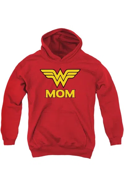 Gildan Kids' Dco Wonder Woman Mom Youth Pull Over Hoodie / Hooded Sweatshirt In Red