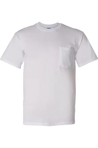 Gildan Dryblend Pocket T-shirt In White