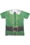Gildan Elf Buddy Costume (front/back Print) Short Sleeve Adult Poly Crew Tee / T-shirt In White