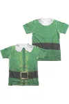 Gildan Elf Buddy Costume (front/back Print) Short Sleeve Adult Poly Crew Tee / T-shirt In White
