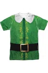 Gildan Elf Buddy Costume Short Sleeve Adult Poly Crew Tee / T-shirt In White