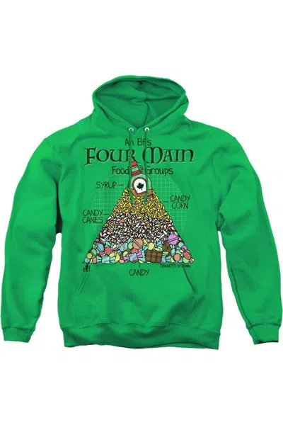 Gildan Elf Food Pyramid Adult Pull Over Hoodie / Hooded Sweatshirt In Green