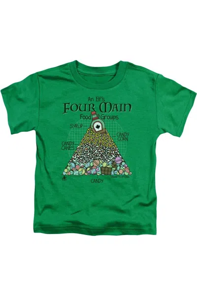 Gildan Kids' Elf Food Pyramid Short Sleeve Youth Tee / T-shirt In Green