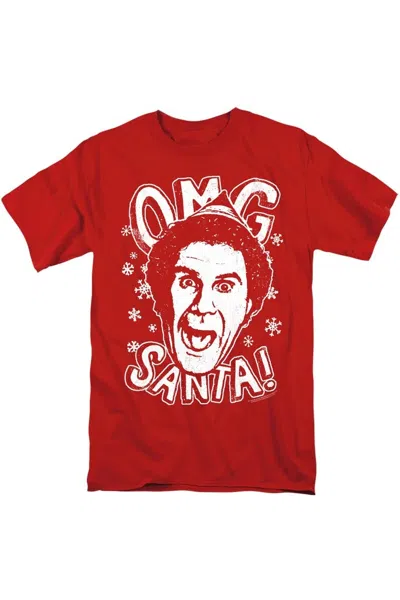 Gildan Elf Omg Santa Short Sleeve Adult Tee / T-shirt In Red