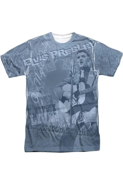 Gildan Elvis Crowd Pleaser Short Sleeve Adult 100% Poly Crew T-shirt In White