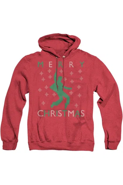 Gildan Elvis Dancing Ugly Christmas Adult Heather Hoodie In Red