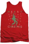 Gildan Elvis Dancing Ugly Christmas Adult Tank In Red