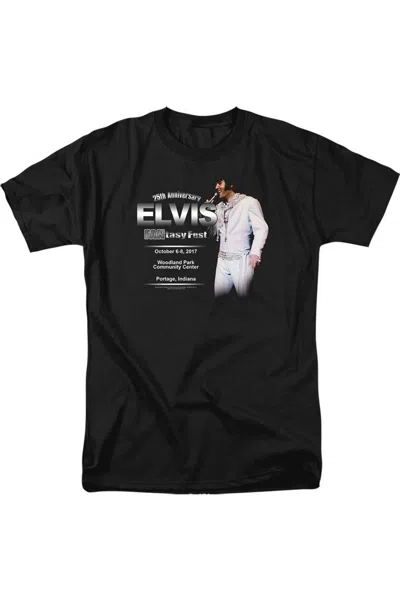 Gildan Elvis Presley 25th Fanfasty Fest Short Sleeve Adult Tee / T-shirt In Black