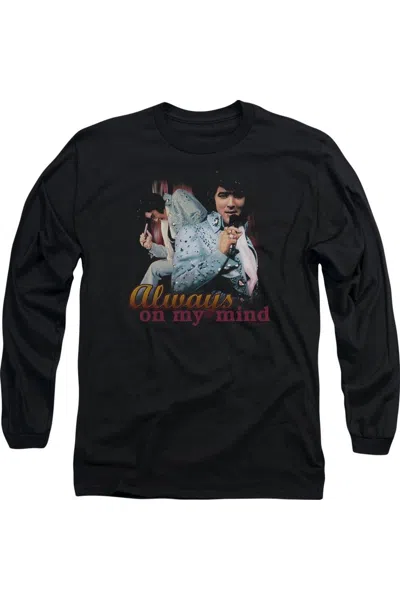 Gildan Elvis Presley Always On My Mind Long Sleeve Adult Tee / T-shirt In Black
