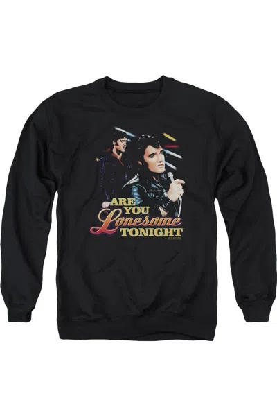 Gildan Elvis Presley Are You Lonesome Adult Crewneck Sweatshirt In Black