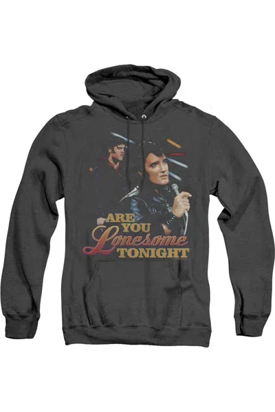 Gildan Elvis Presley Are You Lonesome Adult Heather Hoodie In Black