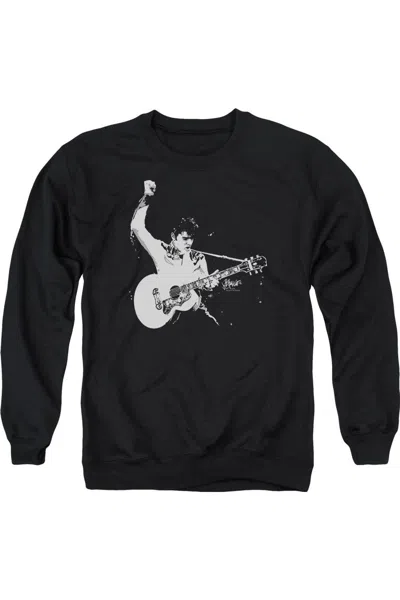 Gildan Elvis Presley Black And White Guitarman Adult Crewneck Sweatshirt