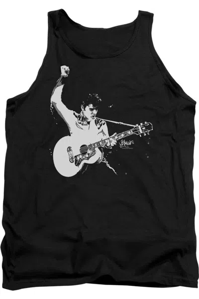 Gildan Elvis Presley Black And White Guitarman Adult Tank