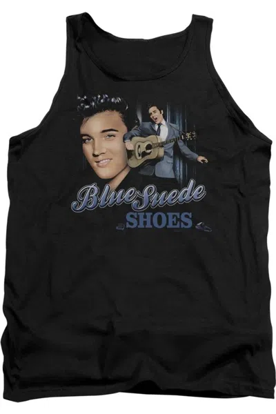 Gildan Elvis Presley Blue Suede Shoes Adult Tank In Black