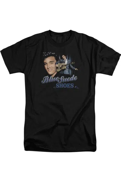 Gildan Elvis Presley Blue Suede Shoes Short Sleeve Adult T-shirt In Black
