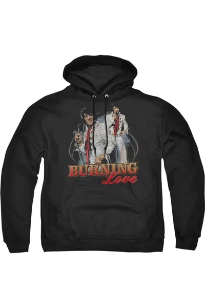 Gildan Elvis Presley Burning Love Adult Pull Over Hoodie In Black