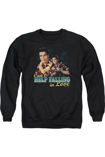 Gildan Elvis Presley Cant Help Falling Adult Crewneck Sweatshirt In Black