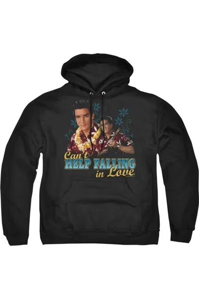 Gildan Elvis Presley Can't Help Falling Adult Pull Over Hoodie In Black
