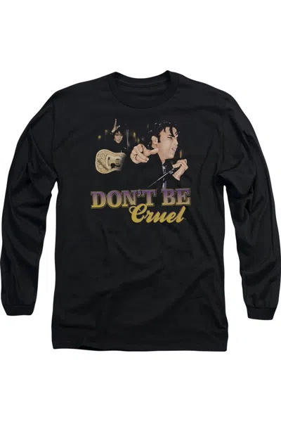 Gildan Elvis Presley Dont Be Cruel Long Sleeve Adult Tee / T-shirt In Black