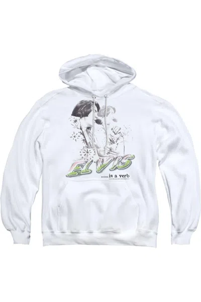 Gildan Elvis Presley Elvis Is A Verb Adult Pull Over Hoodie In White