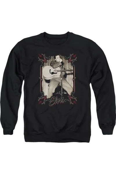 Gildan Elvis Presley Elvis Pinstripes Adult Crewneck Sweatshirt In Black