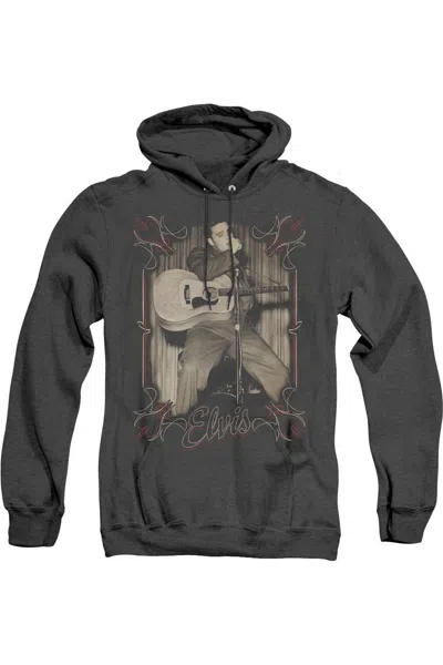 Gildan Elvis Presley Elvis Pinstripes Adult Heather Hoodie In Black