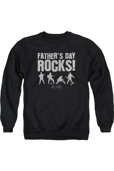 Gildan Elvis Presley Fathers Day Rocks Adult Crewneck Sweatshirt In Black