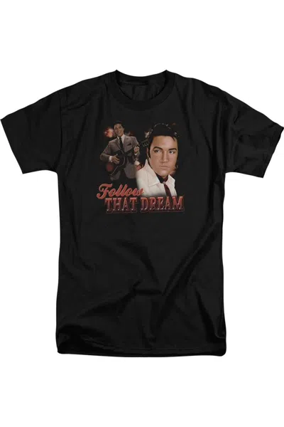 Gildan Elvis Presley Follow That Dream Short Sleeve Adult T-shirt In Black