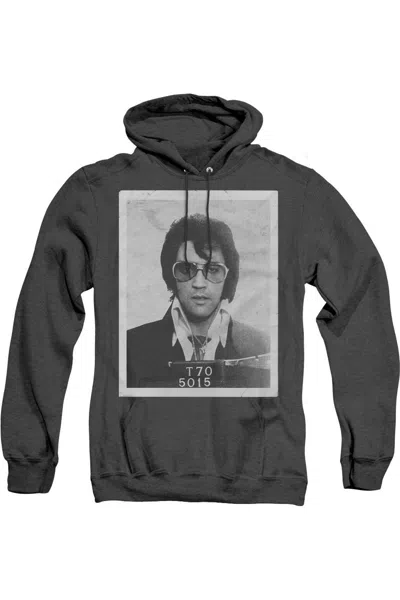 Gildan Elvis Presley Framed Adult Heather Hoodie In Black