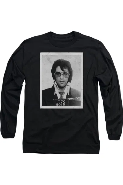 Gildan Elvis Presley Framed Long Sleeve Adult Tee / T-shirt In Black