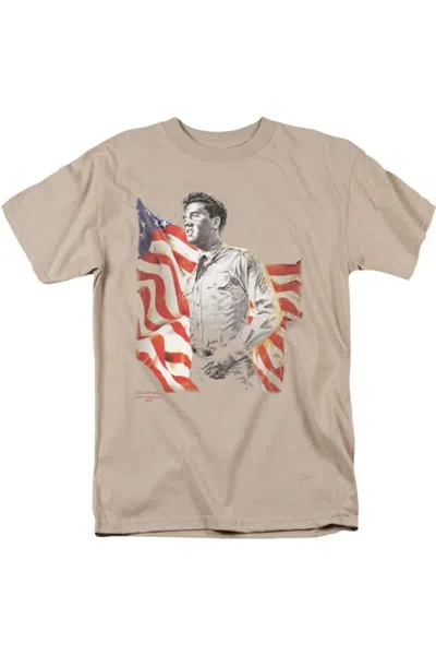 Gildan Elvis Presley Freedom Short Sleeve Adult Tee / T-shirt In Beige