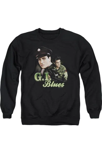 Gildan Elvis Presley G I Blues Adult Crewneck Sweatshirt In Black