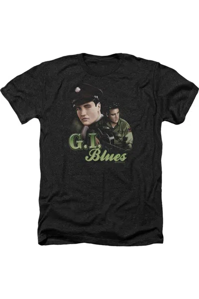 Gildan Elvis Presley G I Blues Adult Heather T-shirt In Black