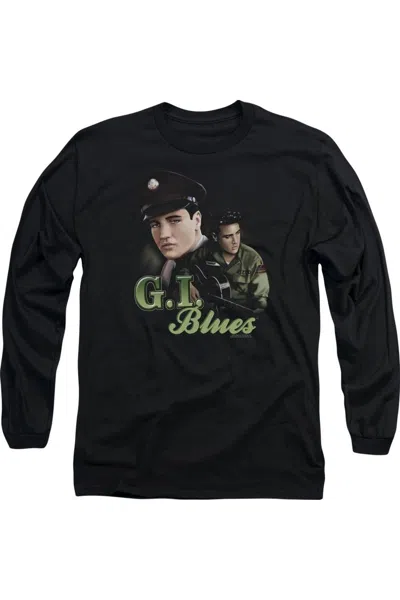 Gildan Elvis Presley G I Blues Long Sleeve Adult Tee / T-shirt In Black